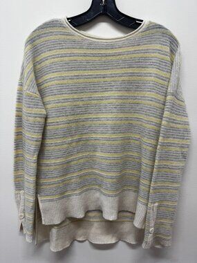 Anthropologie Charli Womens 100% Cashmere Striped Preppy Sunshine Sweater - S